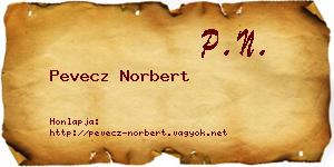 Pevecz Norbert névjegykártya