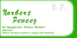 norbert pevecz business card